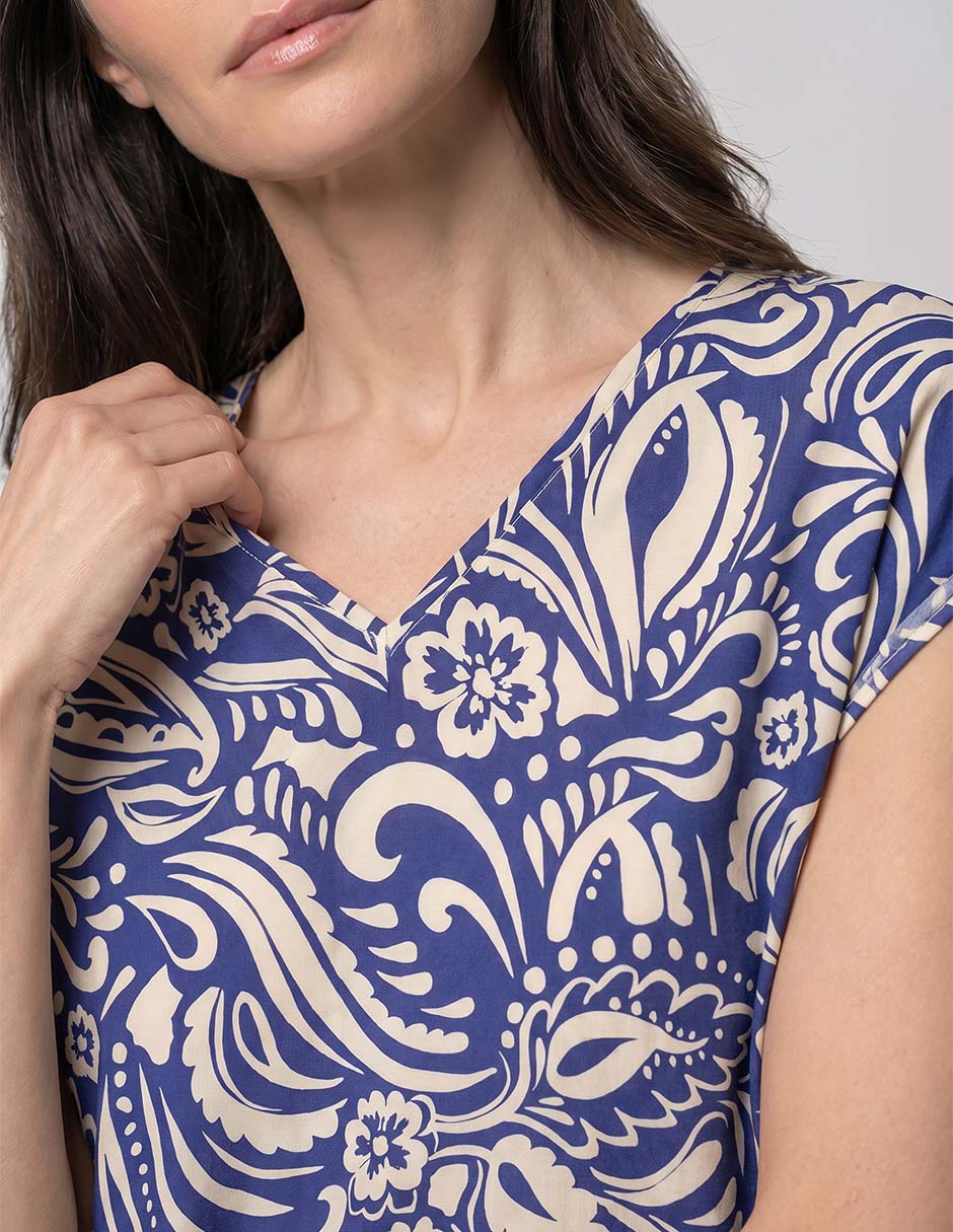 Blusa Punt Roma manga corta para mujer