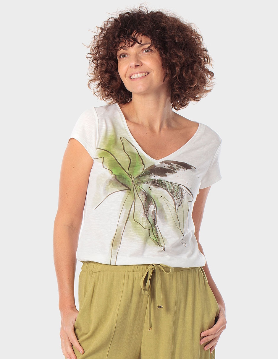 Playera manga corta cuello redondo para mujer Playera manga corta cuello redondo para mujer