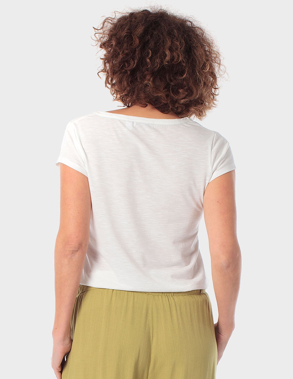 Playera manga corta Punt Roma cuello redondo para mujer