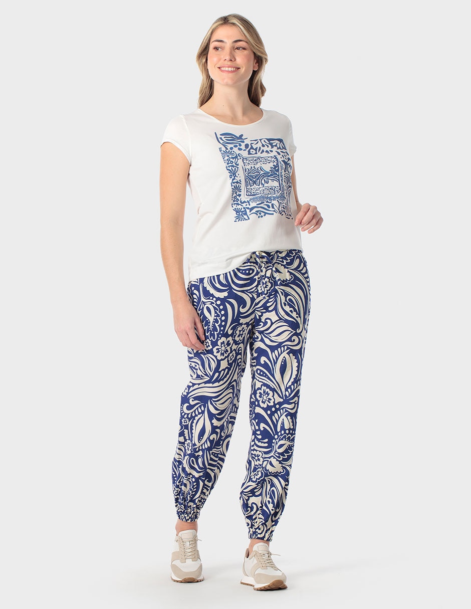 Playera manga corta Punt Roma cuello redondo para mujer