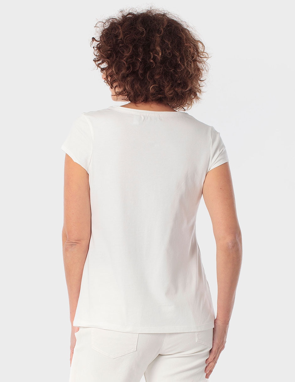 Playera manga corta cuello redondo para mujer 2