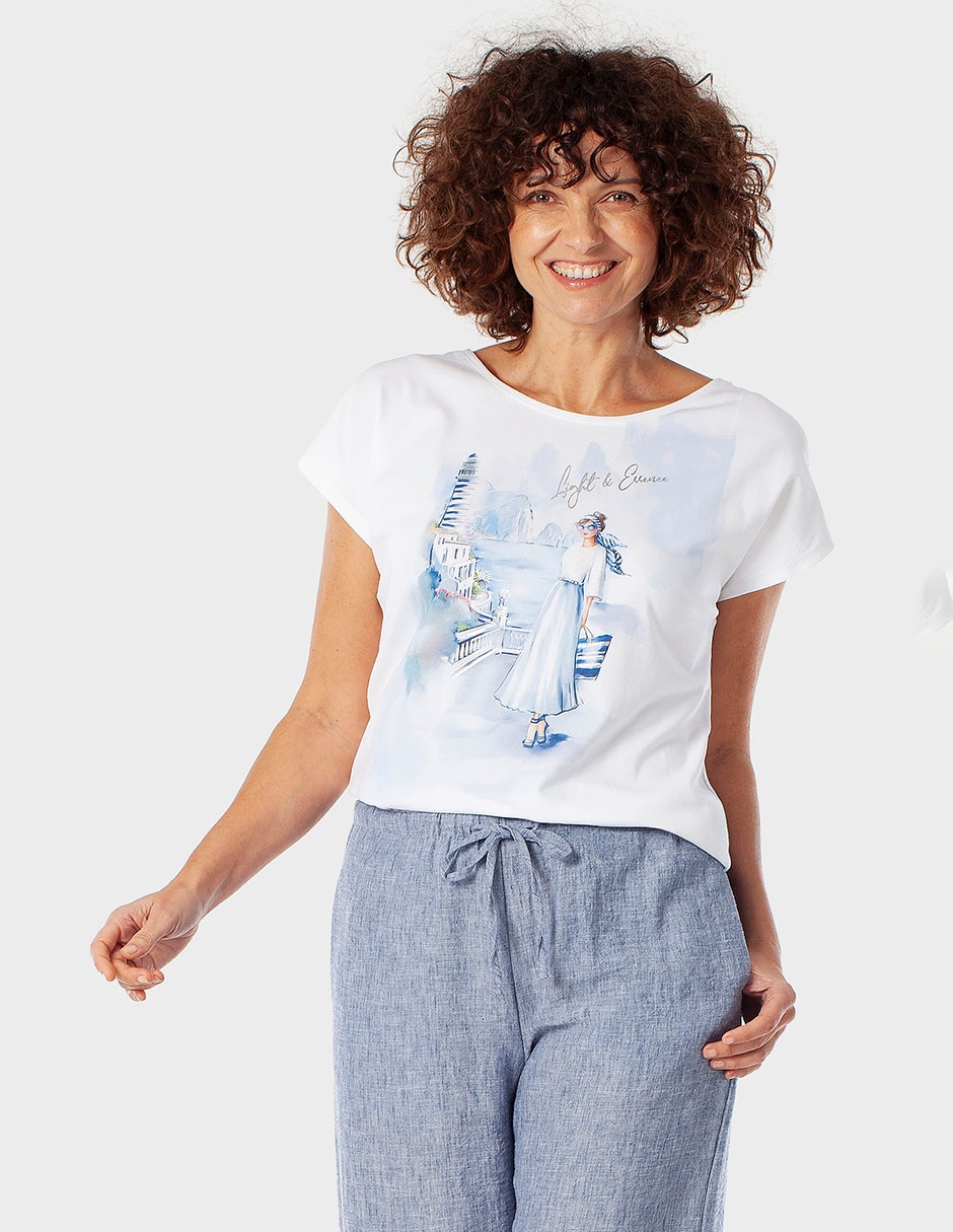 Playera manga corta cuello redondo para mujer Playera manga corta cuello redondo para mujer