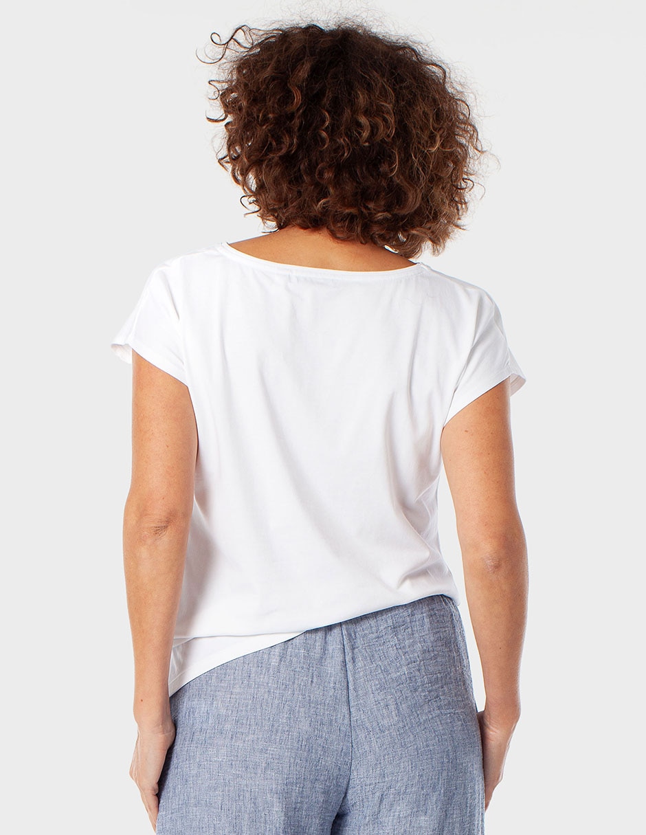 Playera manga corta Punt Roma cuello redondo para mujer