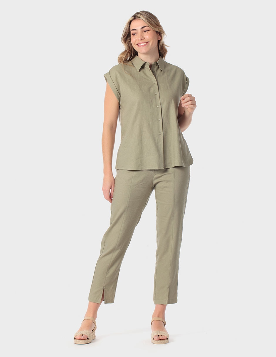 Pantalón capri Punt Roma slim para mujer