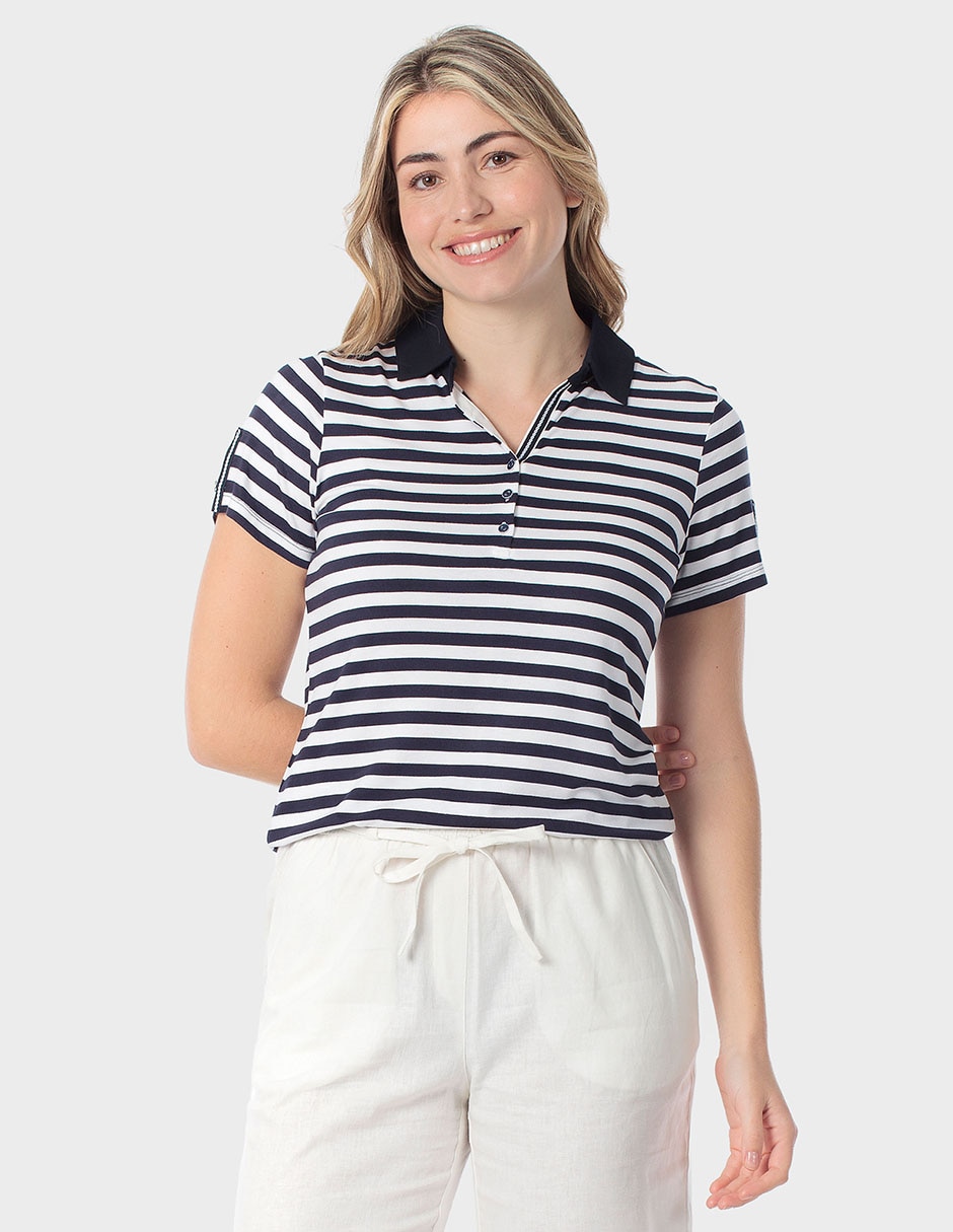 Playera manga corta cuello polo para mujer Playera manga corta cuello polo para mujer