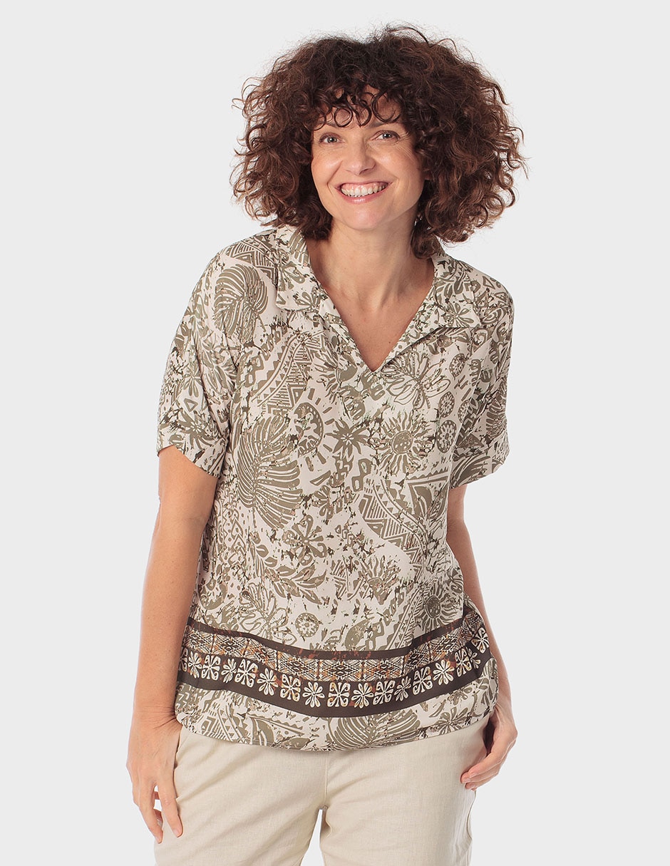 Playera manga corta Punt Roma cuello camisero