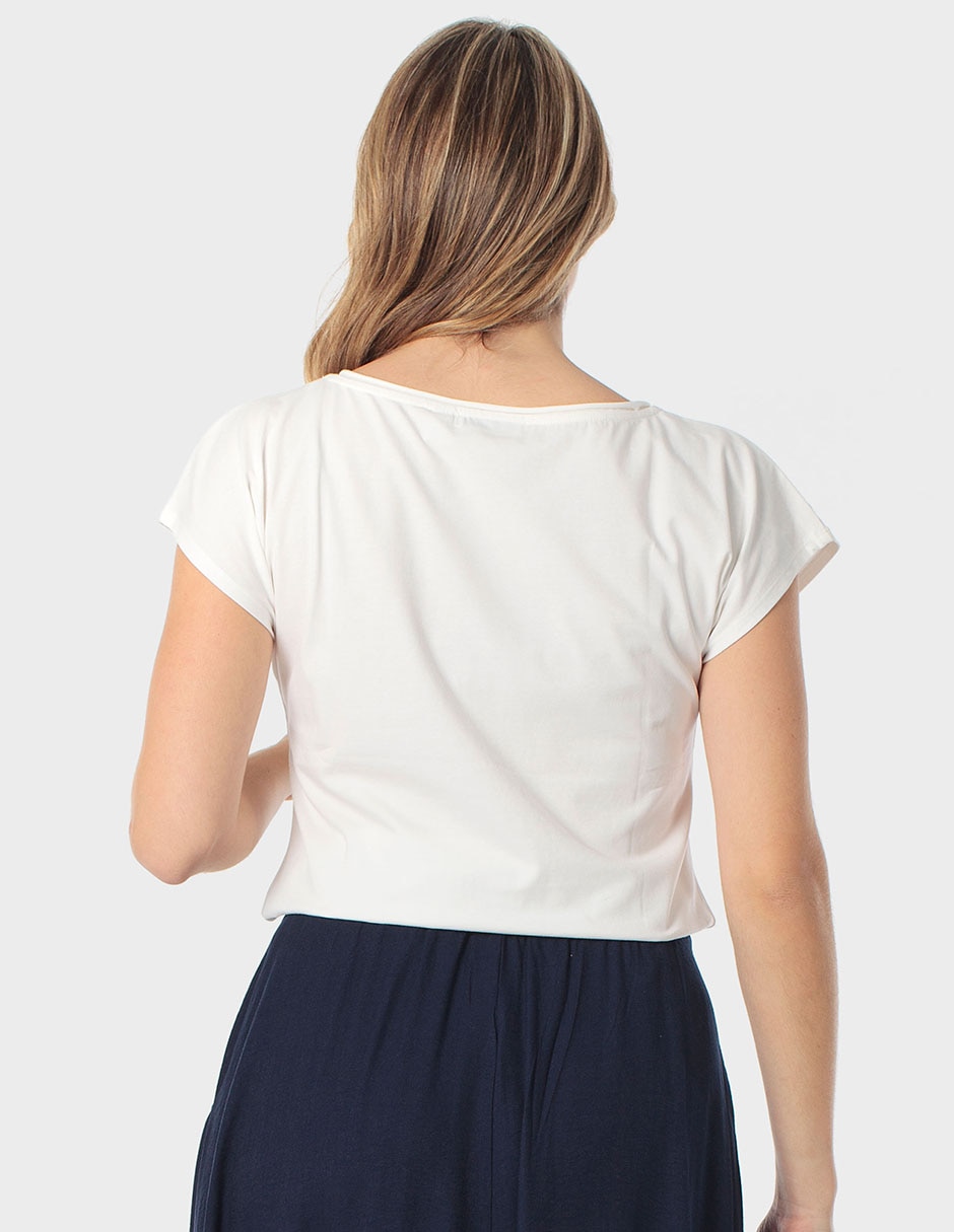 Playera manga corta Punt Roma cuello redondo para mujer