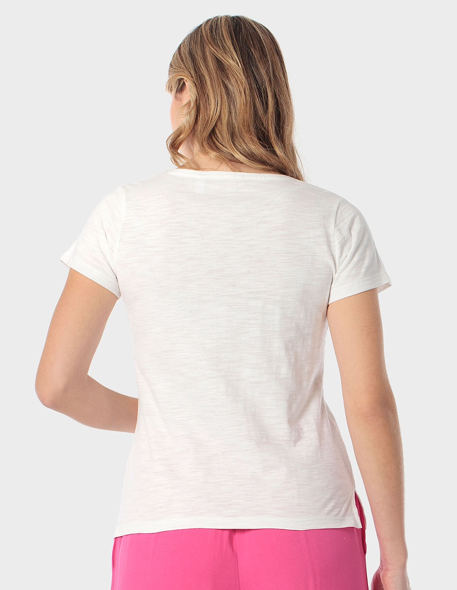 Playera manga corta Punt Roma cuello redondo para mujer