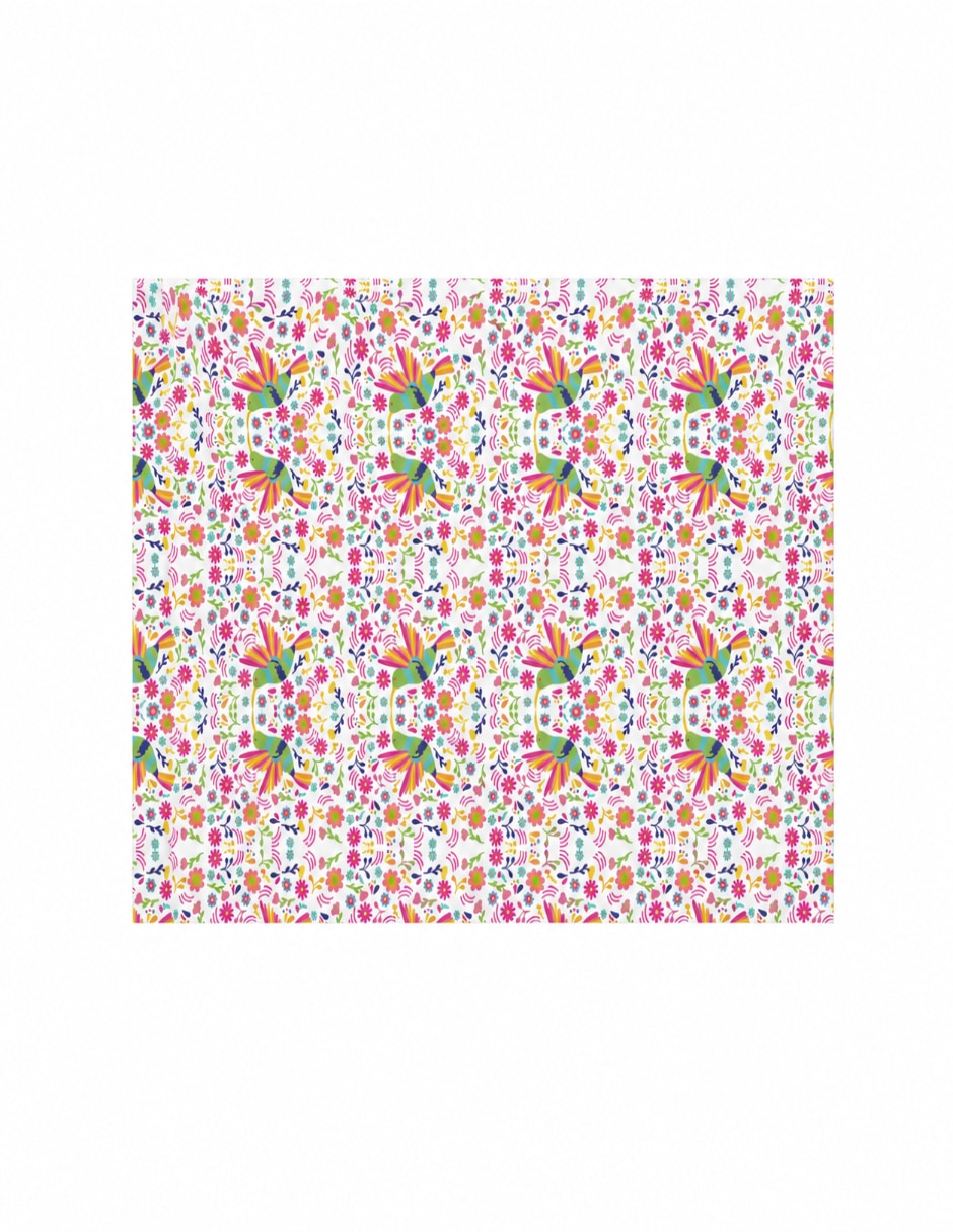 Mantel rectangular de poliéster animales colibrí