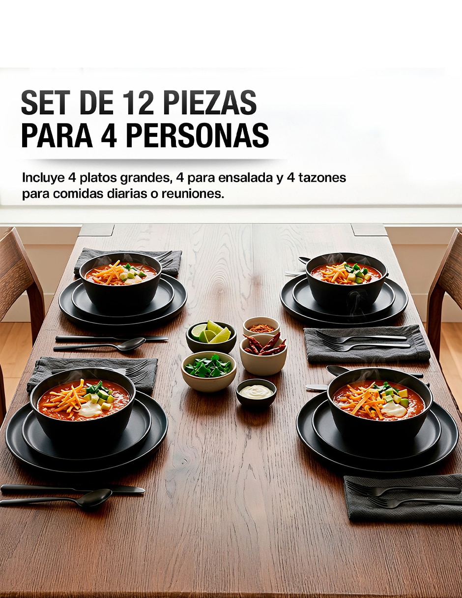 Vajilla de melamina para 4 personas 7