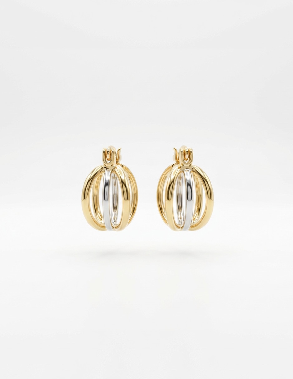 Aretes huggies Generica de oro laminado 18 k