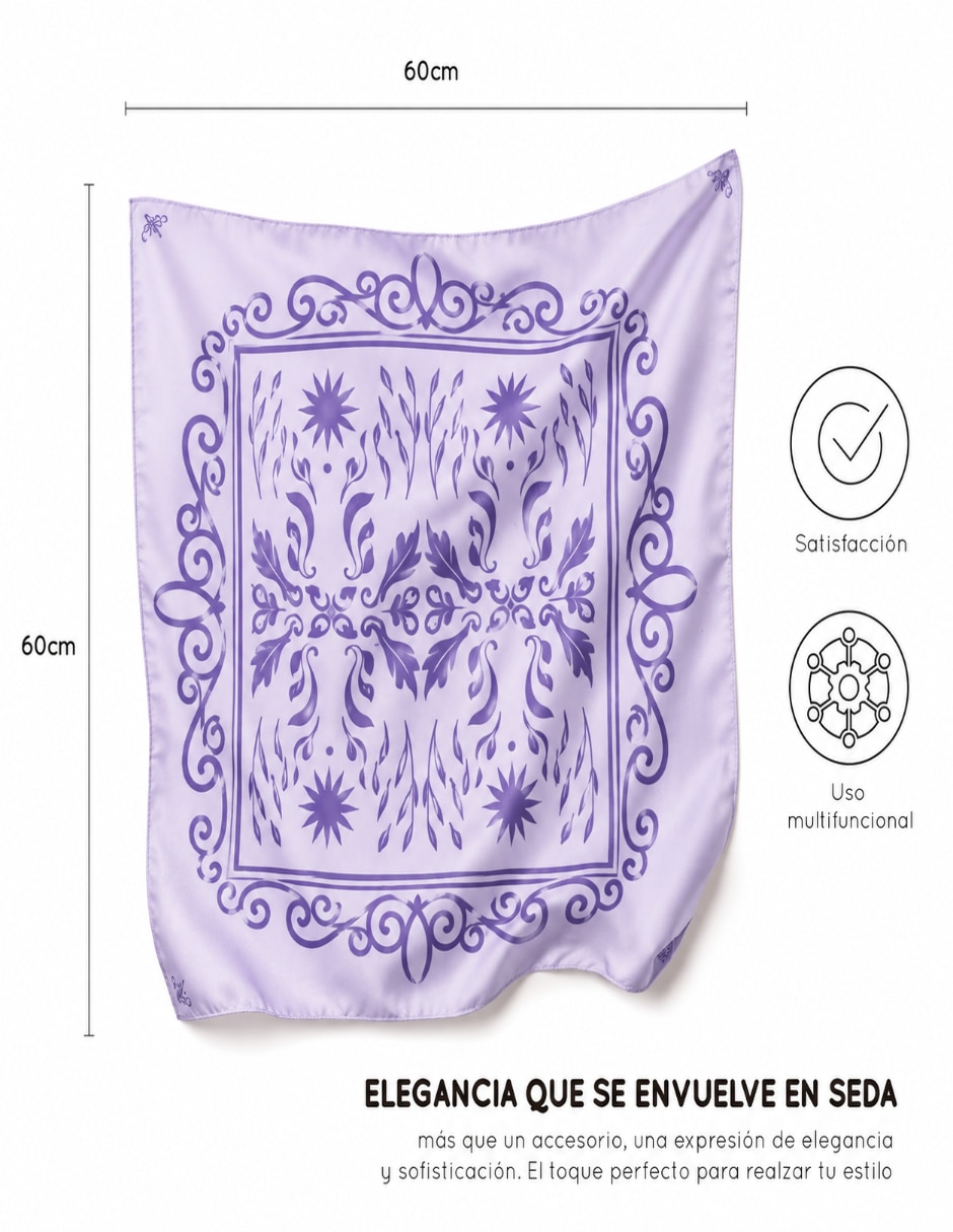 Mascada Juana Gallo con estampado floral de seda para mujer