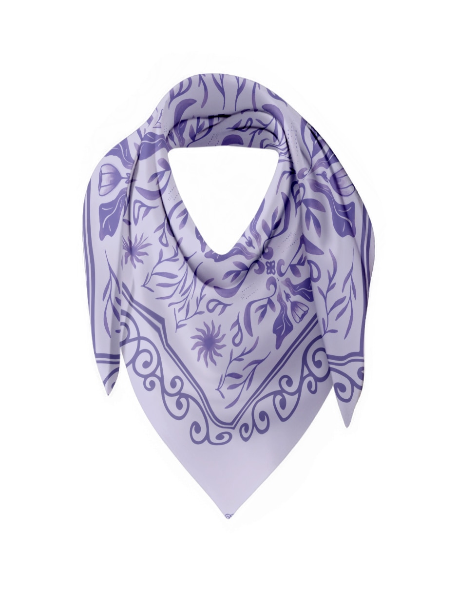 Mascada Juana Gallo con estampado floral de seda para mujer