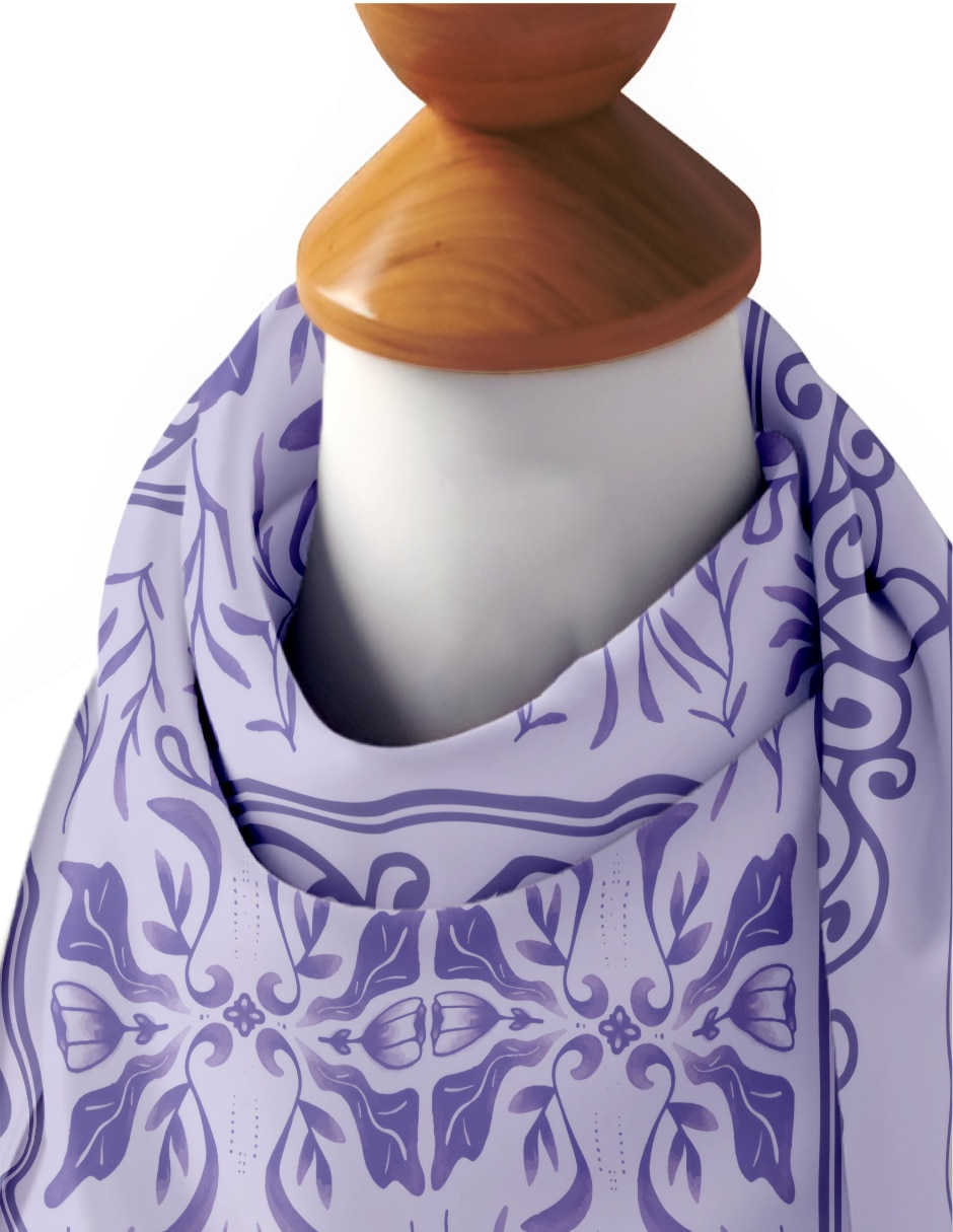 Mascada Juana Gallo con estampado floral de seda para mujer
