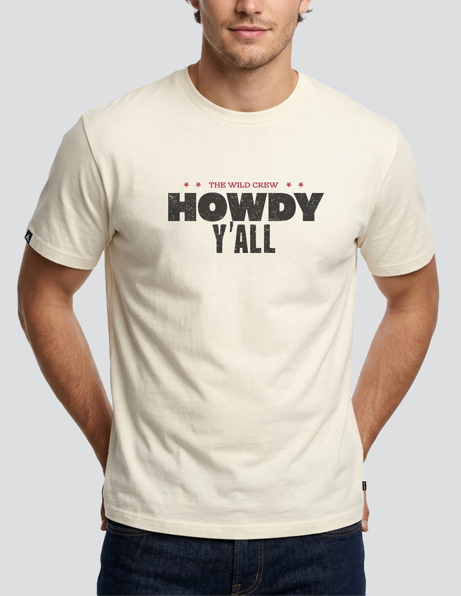 Playera Disney Mickey&Friends Western cuello redondo para hombre