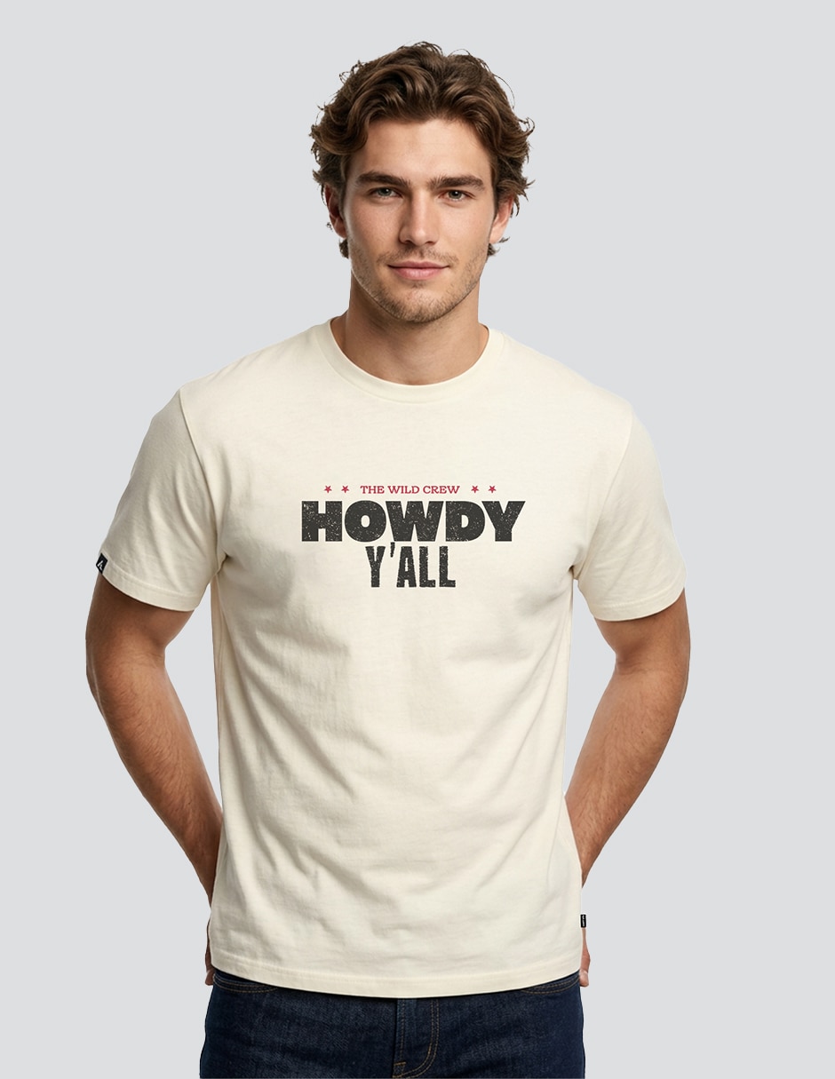 Playera Mickey&Friends Western cuello redondo para hombre