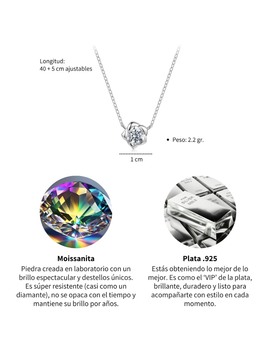 Collar con dije de flor Chulada Beauty de plata P 925