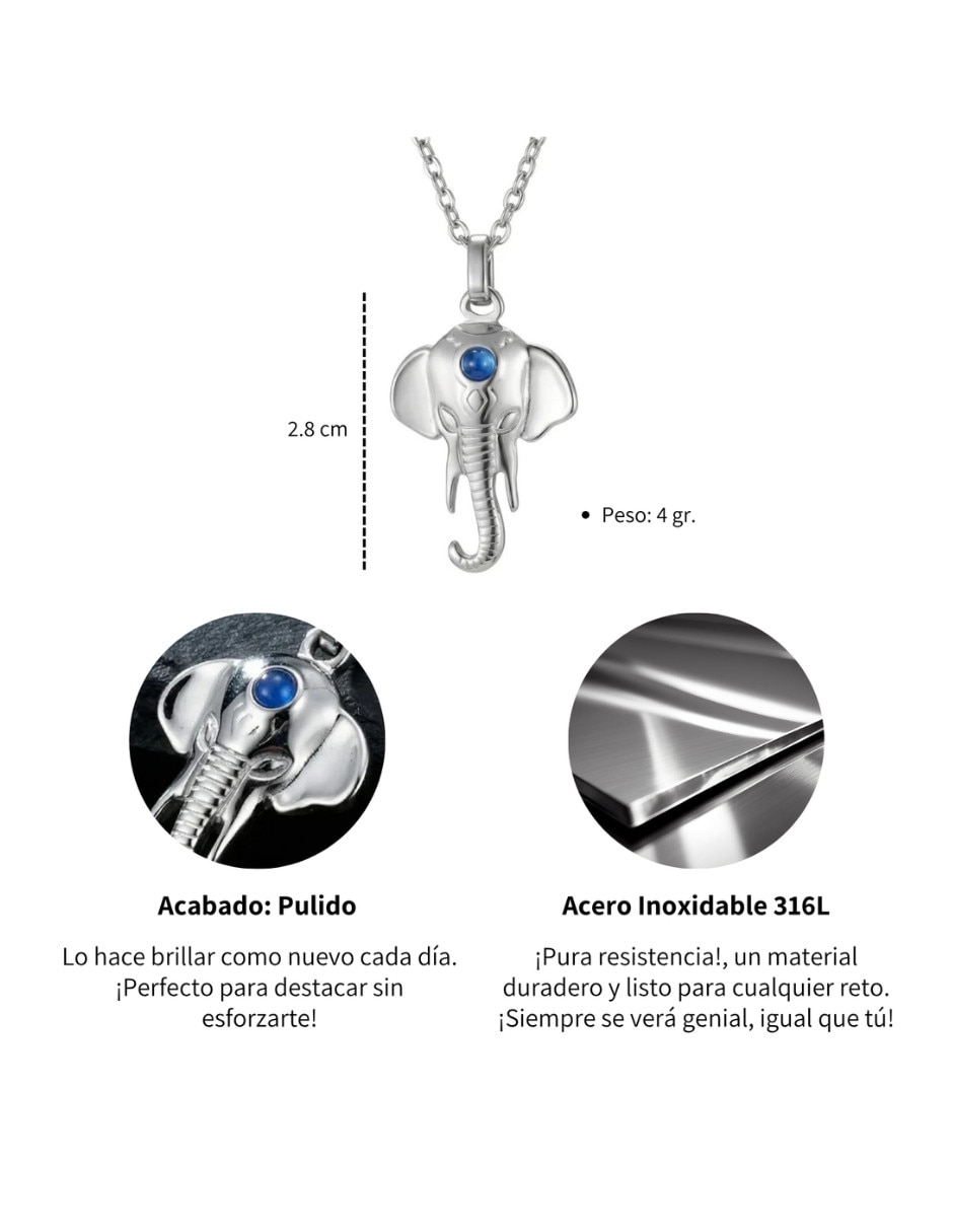 De elefante elefante black de acero inoxidable