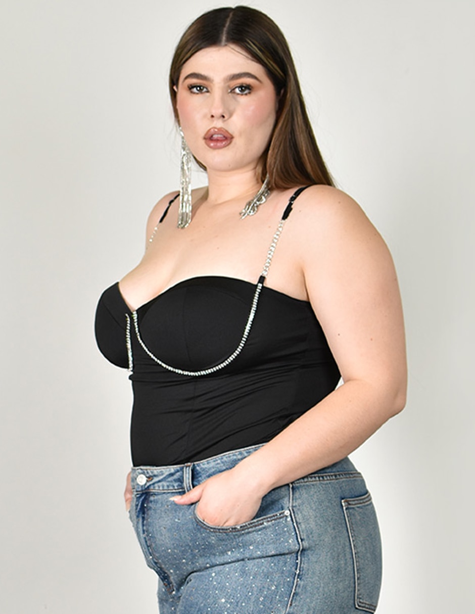 Body cuello Con escote escote Corazón para mujer 2