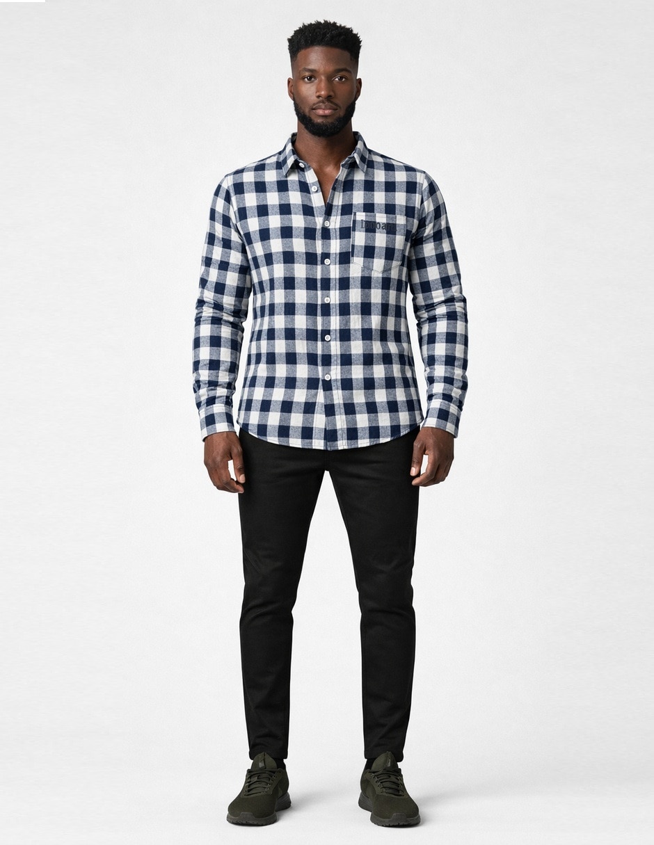Camisa casual John Leopard manga larga para hombre