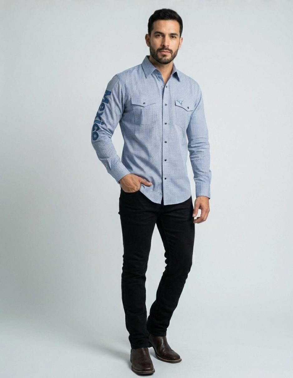Casual Pavini manga larga para hombre