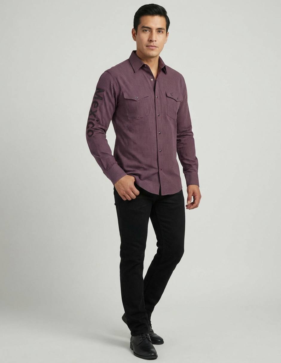 Casual Pavini manga larga para hombre