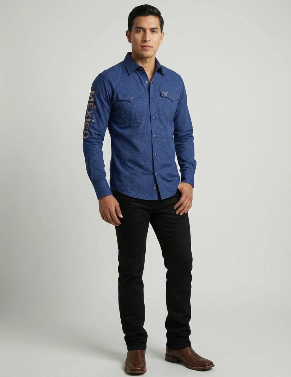 Casual Pavini manga larga para hombre