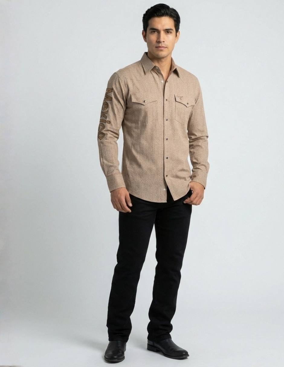 Casual Pavini manga larga para hombre