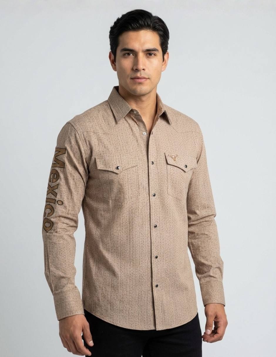 Casual Pavini manga larga para hombre