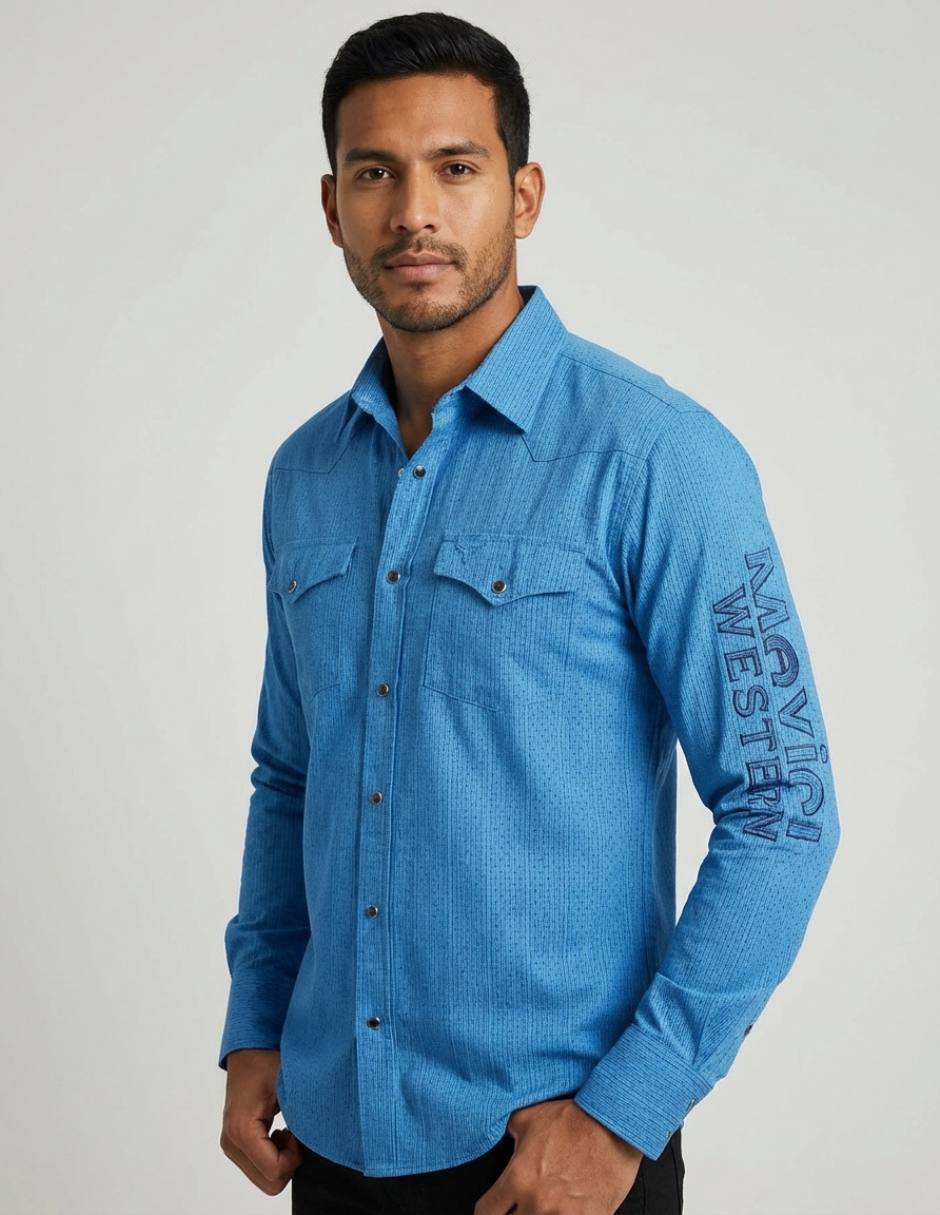 Casual Pavini manga larga para hombre
