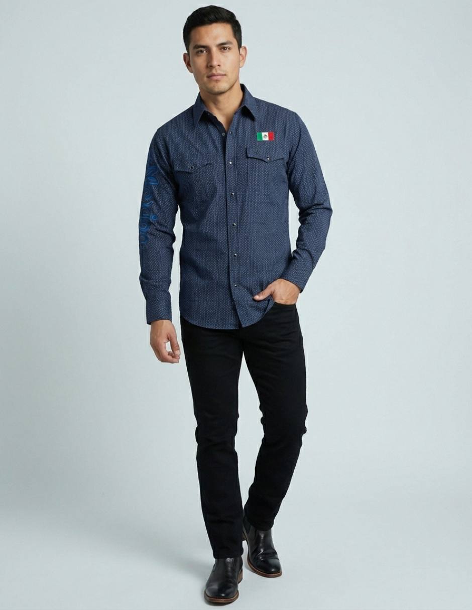 Casual Pavini manga larga para hombre
