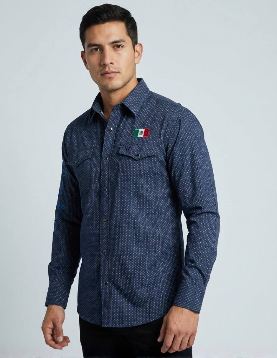 Casual Pavini manga larga para hombre