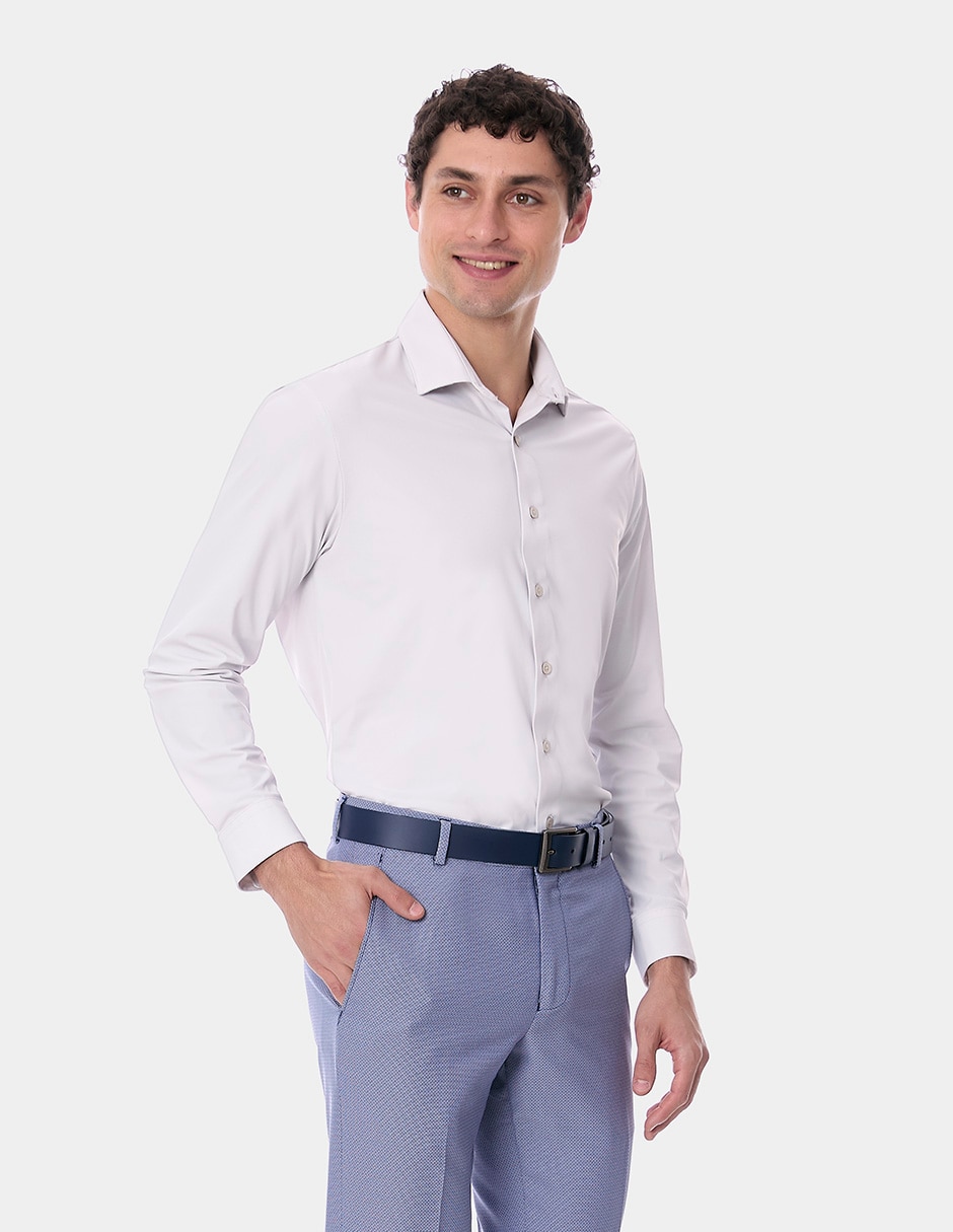 Camisa/Sobrecamisa Formal de (si aplica) Mezcla de materiales manga Larga para hombre 8
