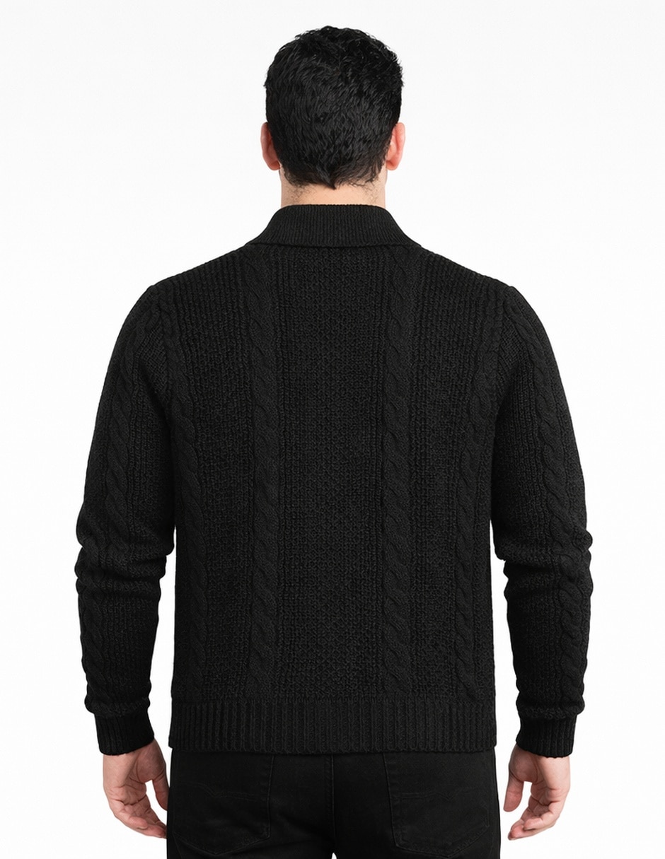 Suéter John Leopard cuello cruzado para hombre