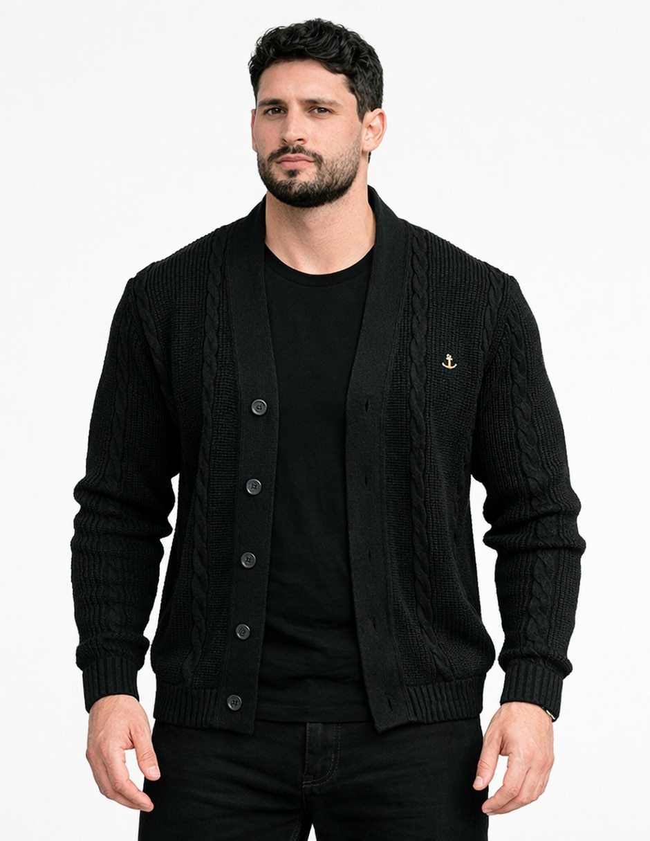 Suéter John Leopard cuello cruzado para hombre
