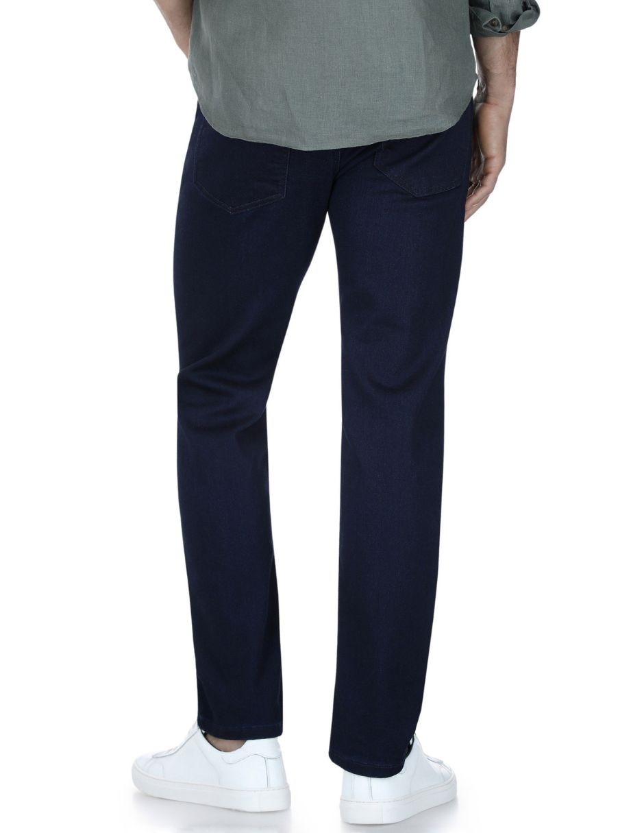Jeans straight lavado stone wash para hombre 3