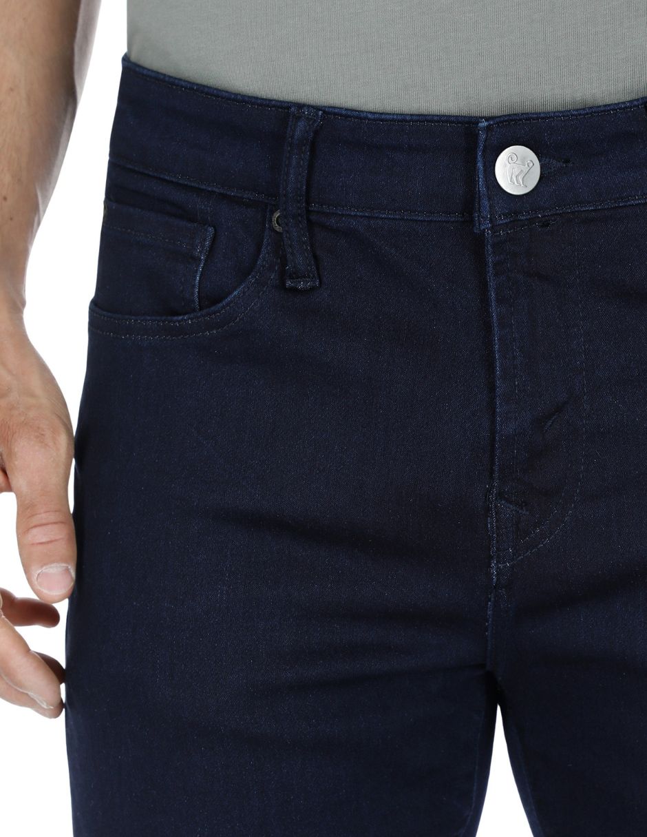 Jeans straight lavado stone wash para hombre 2