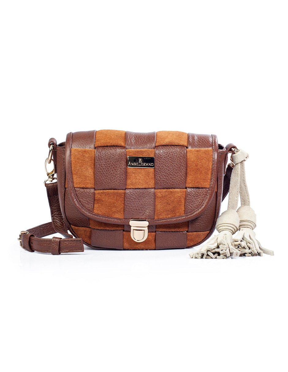 Bolsa crossbody Paulina entretijida de piel bovino para mujer