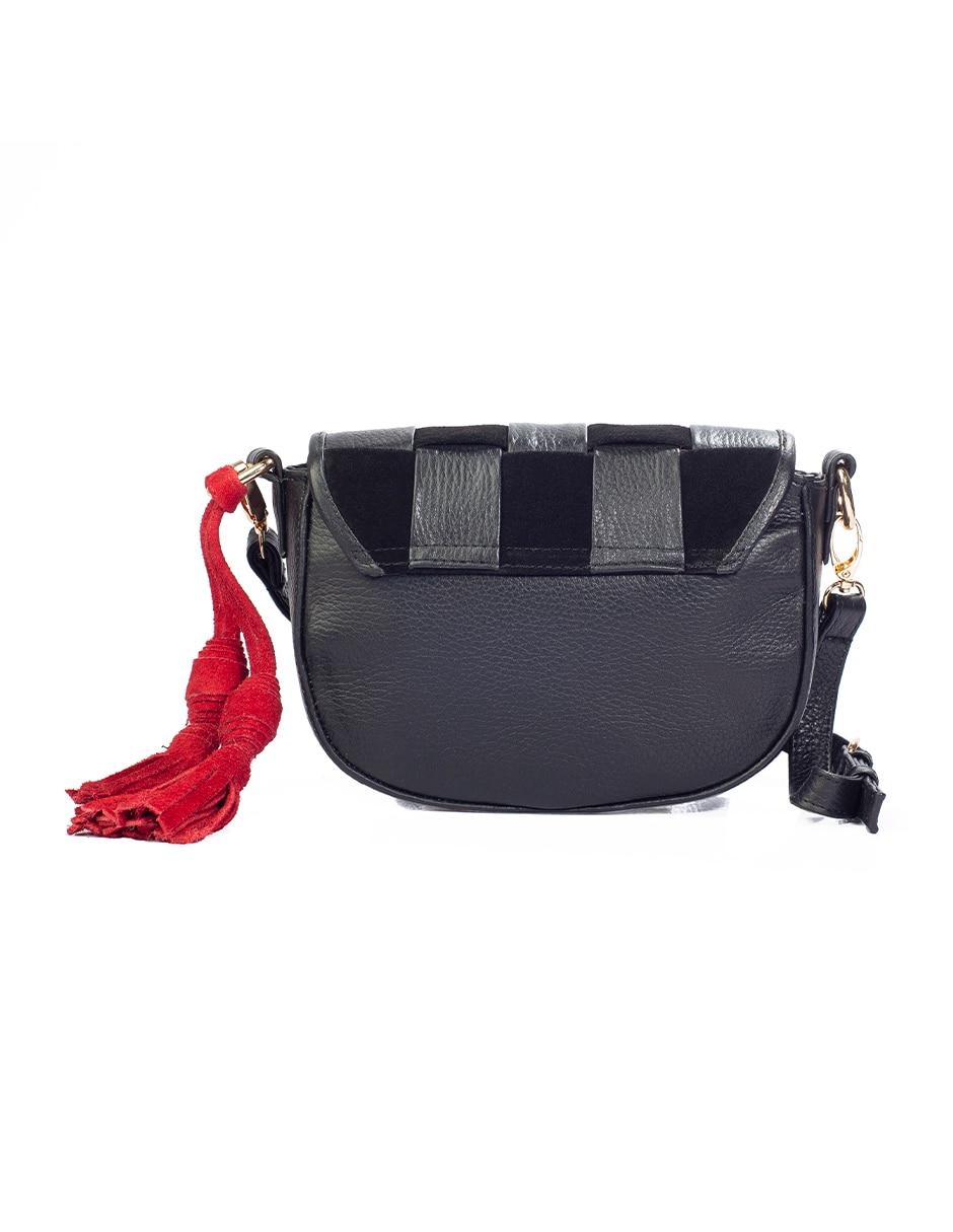 Bolsa bandolera Paulina Entretijida de piel para mujer 2