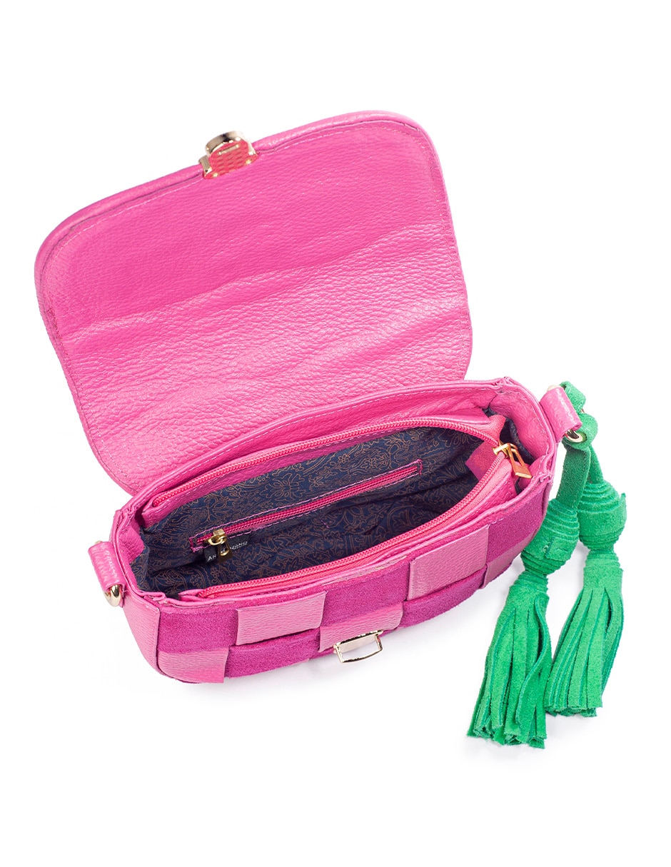 Bolsa crossbody Angelozano Paulina entretijida de piel bovino para mujer