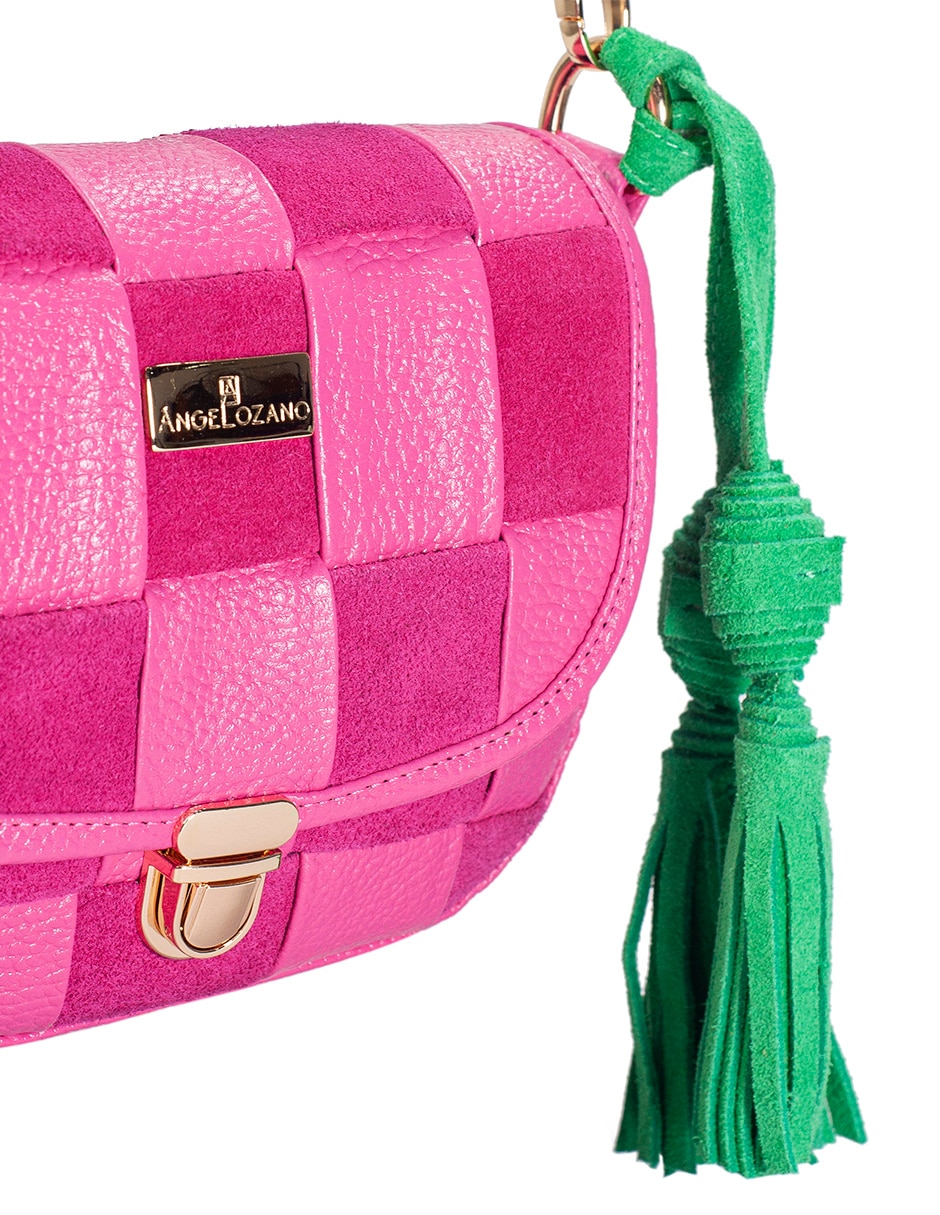Bolsa crossbody Angelozano Paulina entretijida de piel bovino para mujer