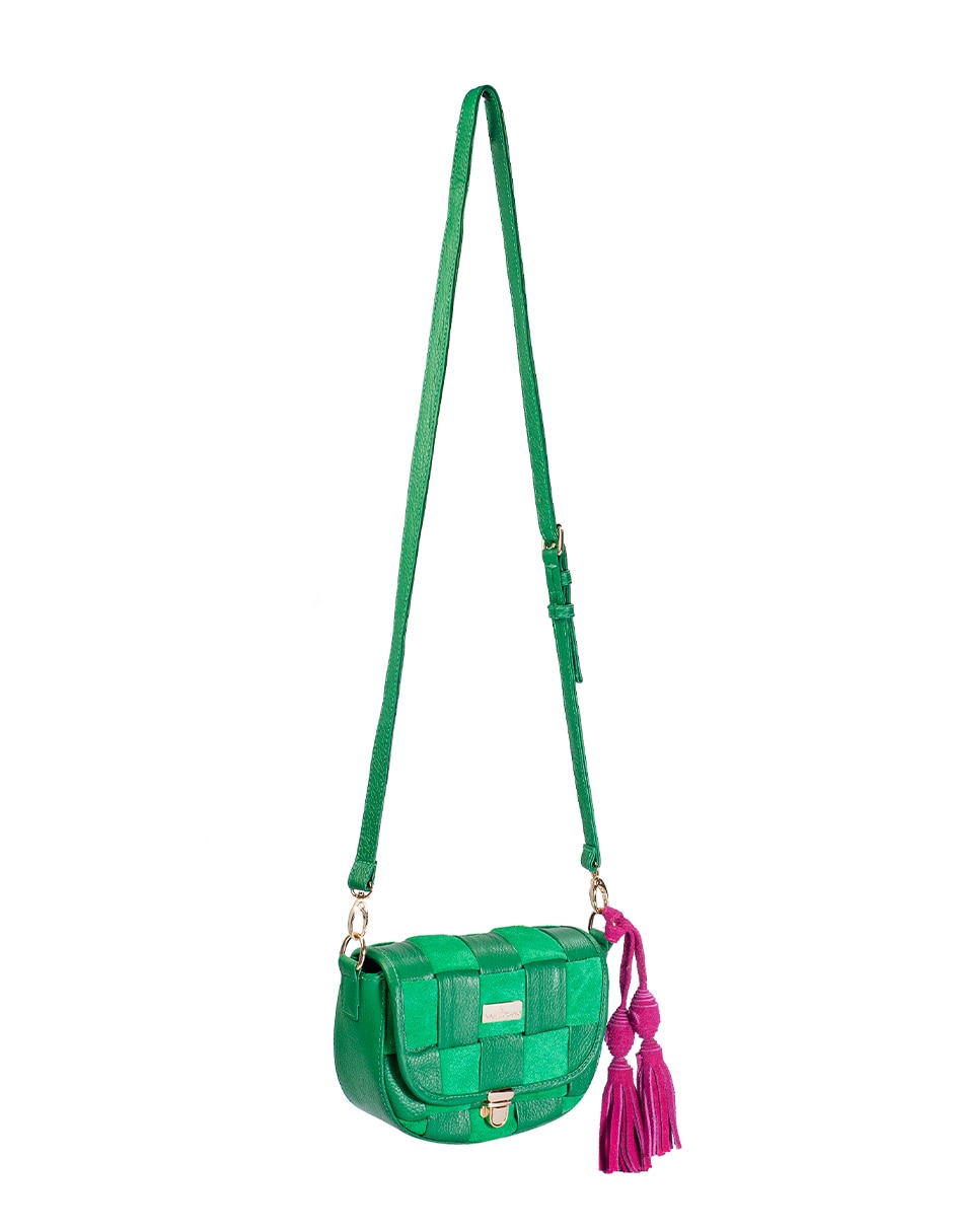 Bolsa crossbody Paulina entretijida de piel bovino para mujer 5