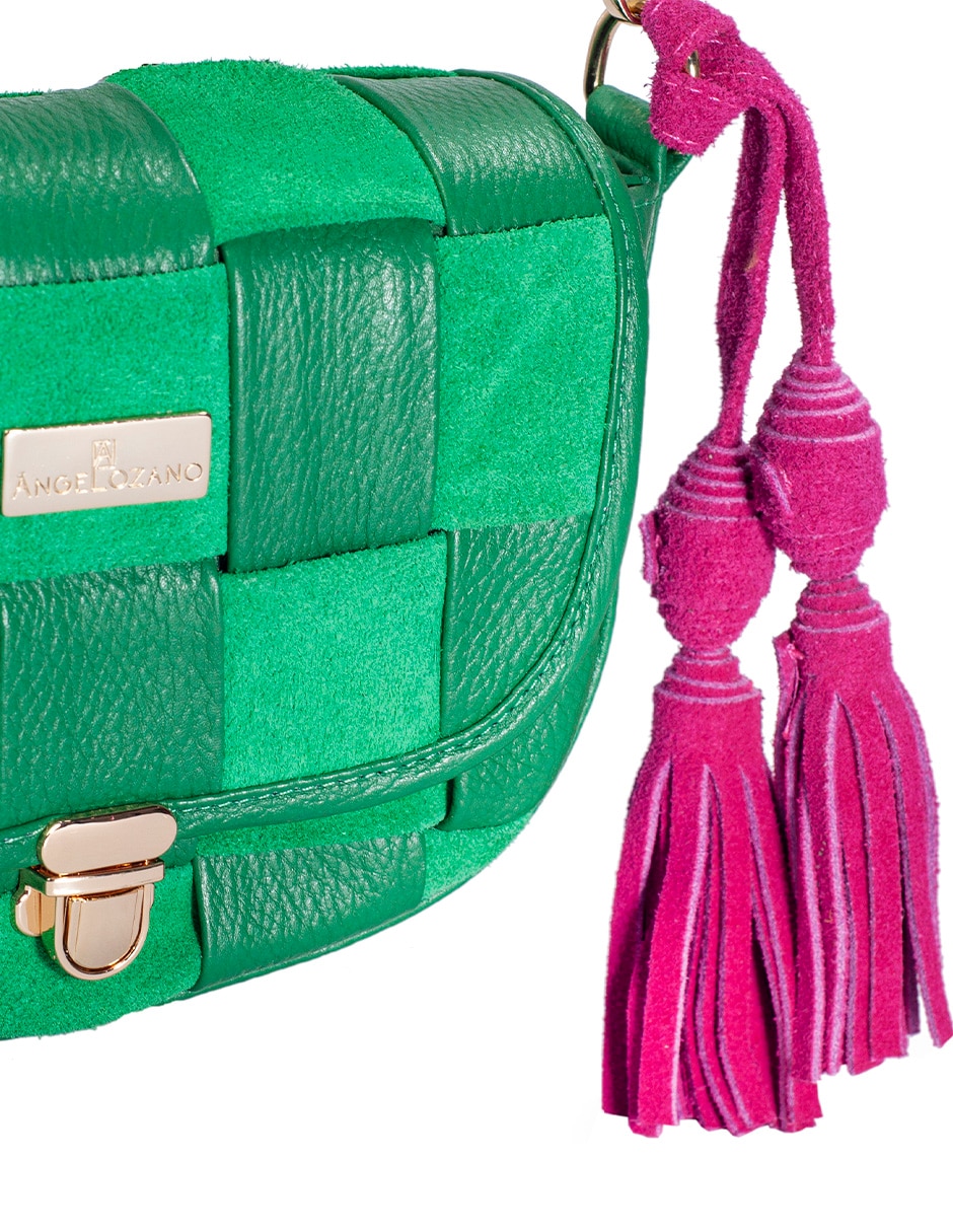Bolsa crossbody Paulina entretijida de piel bovino para mujer 3