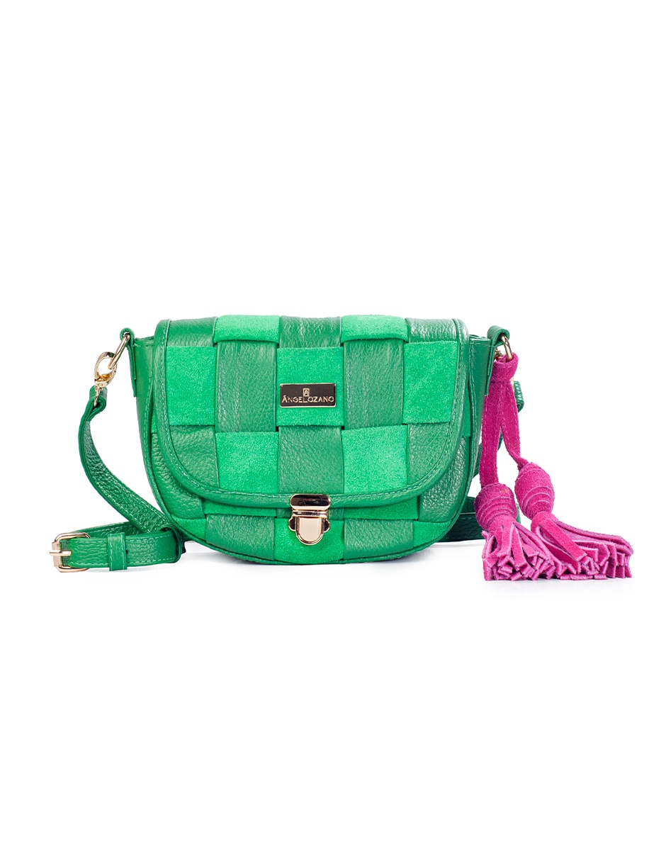 Bolsa crossbody Paulina entretijida de piel bovino para mujer 1