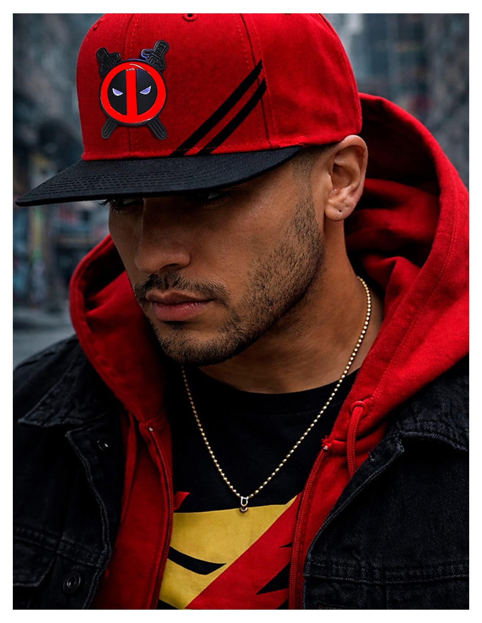 Gorra visera plana snapback para casual marvel deadpool para hombre