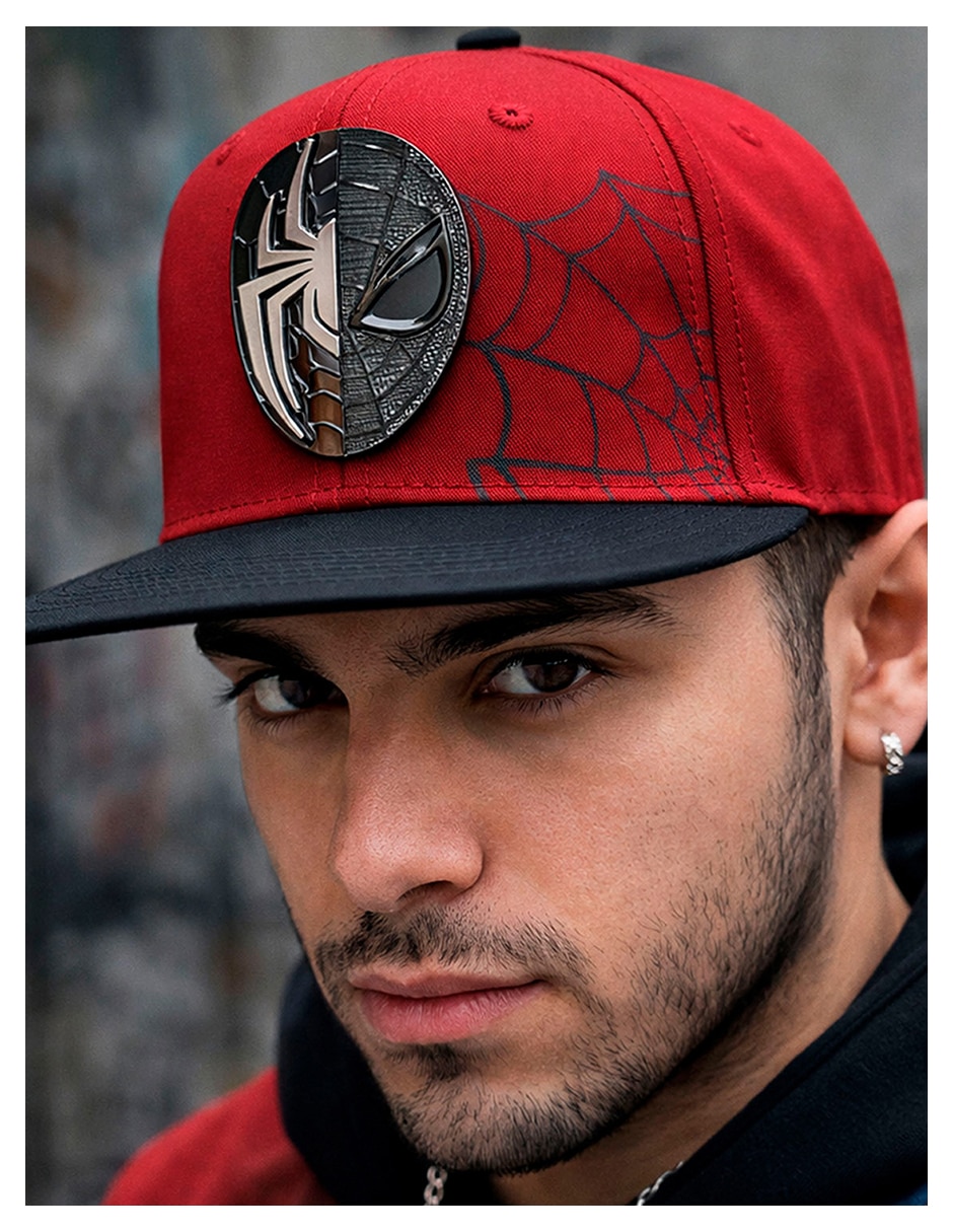 Gorra visera plana snapback para casual marvel marvel spiderman para hombre