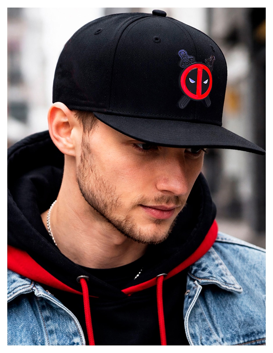 Gorra visera plana snapback para casual deadpool para hombre 2