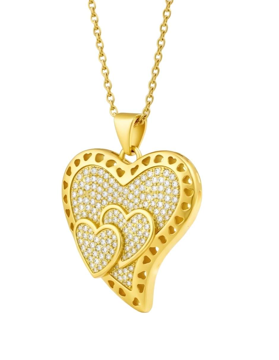 Collar de corazón ZVEZDA Aurore con acabado de chapa de oro 18 K