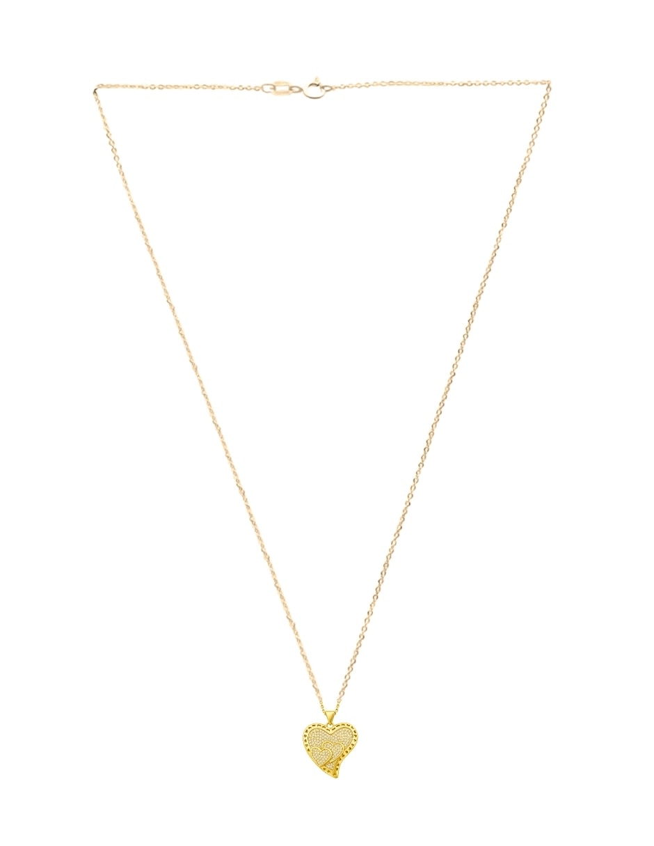 Collar de corazón ZVEZDA Aurore con acabado de chapa de oro 18 K