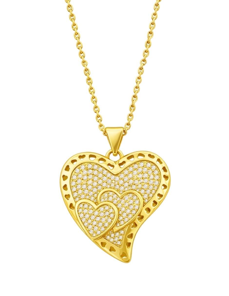 Collar de corazón ZVEZDA Aurore con acabado de chapa de oro 18 K